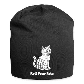 Dice Cat Roll Your Fate - Jersey Beanie - black - Front