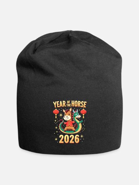 Chinese New Year Of The Horse 2026 - Jersey-Beanie - Schwarz