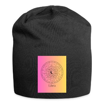 Waage-Tierkreis-Gleichgewicht - Jersey-Beanie - Schwarz - Vorne