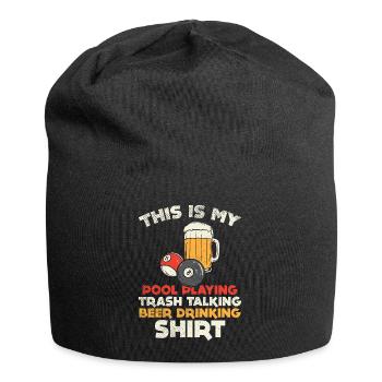 Retro Pool Playing Trash Talking Beer Drinking Art - Jersey-Beanie - Schwarz - Vorne