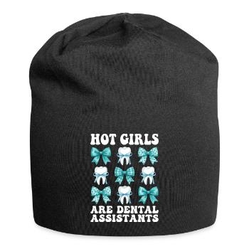 Girls Funny Dental Assistant Dentist - Jersey Beanie - black - Front