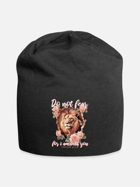 Löwe Bibelvers Christlich - Jersey-Beanie - Schwarz