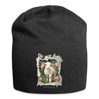 Lamm Christlich Bibelvers - Jersey-Beanie - Schwarz - Vorne