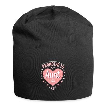 Tante 2026 Tante 2026 Befördert zu Tante 2026 - Jersey-Beanie - Schwarz - Vorne