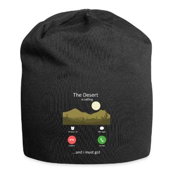 The Desert Is Calling Funny Incoming Call Phone - Jersey Beanie - black - Front