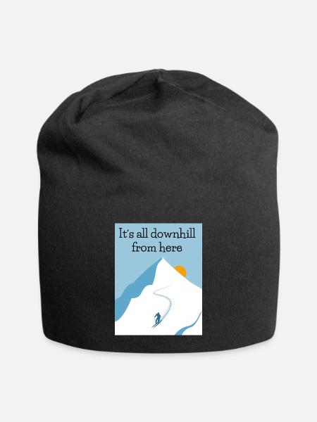 Descente à partir d’ici - Bonnet en jersey - noir