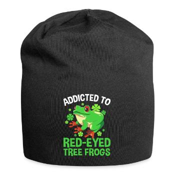 Frosch Laubfrosch - Jersey-Beanie - Schwarz - Vorne