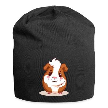 Meerschweinchen - Jersey-Beanie - Schwarz - Vorne