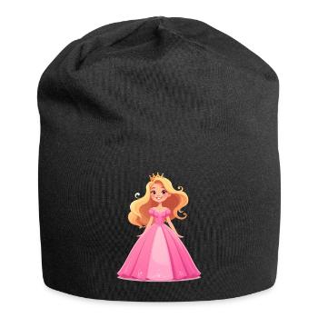 Prinzessin in einem rosa Kleid - Jersey-Beanie - Schwarz - Vorne