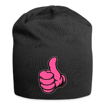 OK Comic Thumbs Up Hand Symbol Rose - Bonnet en jersey - noir - Devant