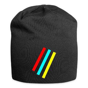 Streifen - Vektor - Jersey-Beanie - Schwarz - Vorne