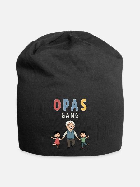 Opas Gang – Bester Opa mit Enkelkindern Design - Jersey-Beanie - Schwarz