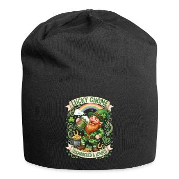 Lucky Gnome Shamrocked And Loaded Funny Quote - Jersey Beanie - black - Front