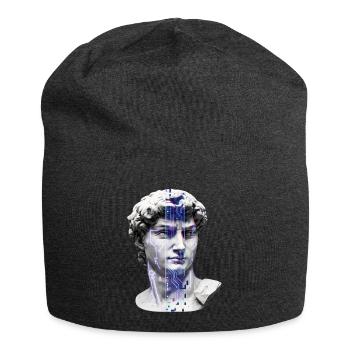 Classic neon cybernetic bust - Jersey Beanie - charcoal grey - Front