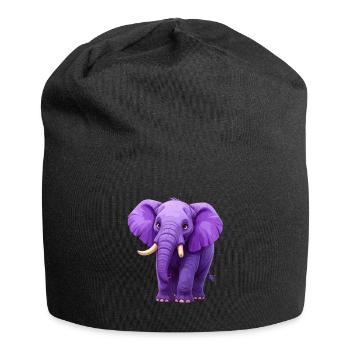 purple elephant - Jersey Beanie - black - Front