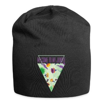 Willkommen im Dschungel - Jersey-Beanie - Schwarz - Vorne