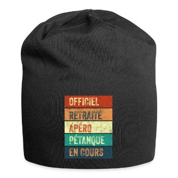 Retraite Apéro Pétanque - Bonnet en jersey - noir - Devant