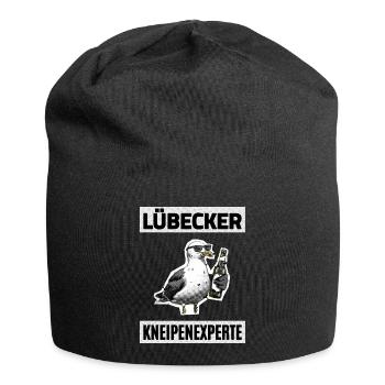 Lübecker Kneipen Experte - Jersey-Beanie - Schwarz - Vorne