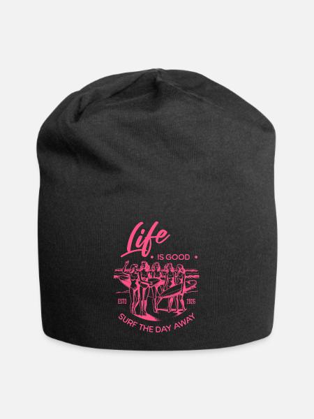 Life is good - Enjoy Life - Surf - Jersey Beanie - black