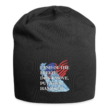 Funny Land Of The Freeze America Jeu de mots USA Cadeau amusant - Bonnet en jersey - noir - Devant