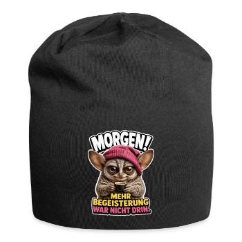 Mehr Begeisterung war nicht drin - Jersey-Beanie - Schwarz - Vorne