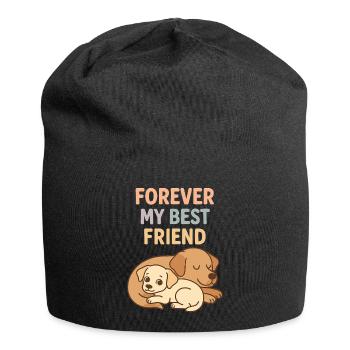 Süße Hunde Best Friend Pastell Grafik Design - Jersey-Beanie - Schwarz - Vorne