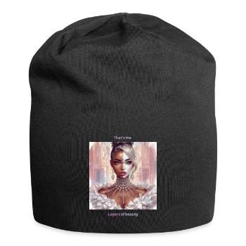 Cristaux de portrait fendus glamour - Bonnet en jersey - noir - Devant