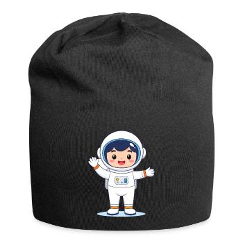 Little Astronaut in Space – Kawaii Comic Character - Jersey Beanie - black - Front