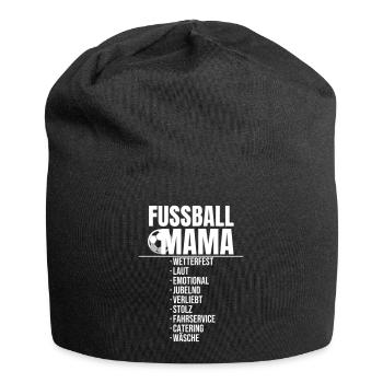 Fußball Mama Checkliste Wetterfest Laut Emotional - Jersey-Beanie - Schwarz - Vorne