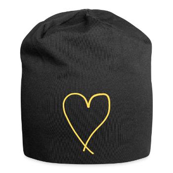 Yellow Heart Yellow Gift Idea Love Valentine's Day - Jersey Beanie - black - Front