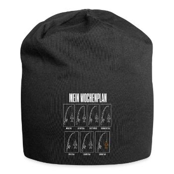 Mein Wochenplan Lustiges Angler Motiv Angeln mit - Jersey-Beanie - Schwarz - Vorne