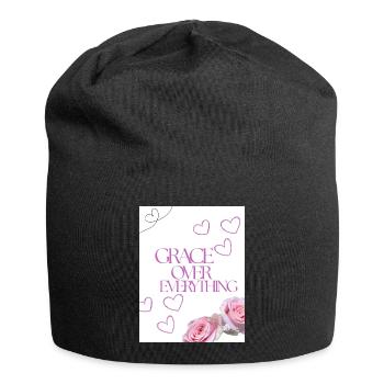 La grâce sur tout Cœur floral - Bonnet en jersey - noir - Devant