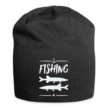 Fisherman's Motif: Fishing Silhouettes - Jersey Beanie - black - Front