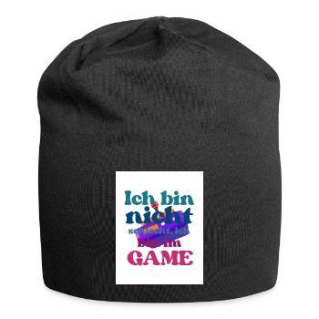 Ich bin im GAME – bunter Spruch - Jersey-Beanie - Schwarz - Vorne