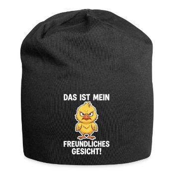 Wütendes Küken – Mein freundliches Gesicht - Jersey-Beanie - Schwarz - Vorne