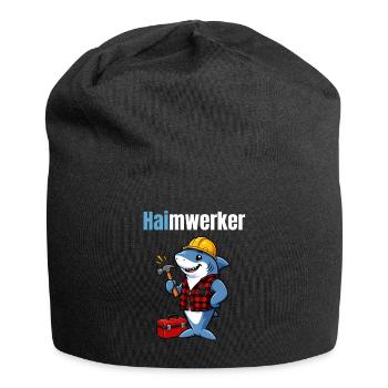 Haimwerker – Lustiger Hai Handwerker - Jersey-Beanie - Schwarz - Vorne