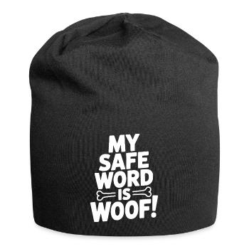 Mein Safeword ist Wuff! - Jersey-Beanie - Schwarz - Vorne