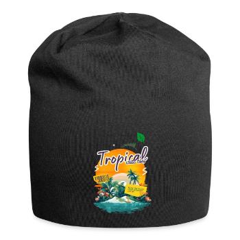 Tropische Inselschwingungen - Jersey-Beanie - Schwarz - Vorne