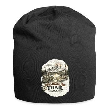 Find Your Trail | Hiking Design - Jersey-Beanie - Schwarz - Vorne