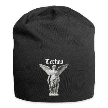 Techno Angel Gothic Statue Motif - Jersey Beanie - black - Front