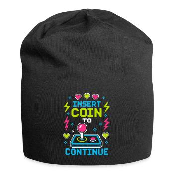 Insert Coin To Continue Retro Gaming - Jersey Beanie - black - Front