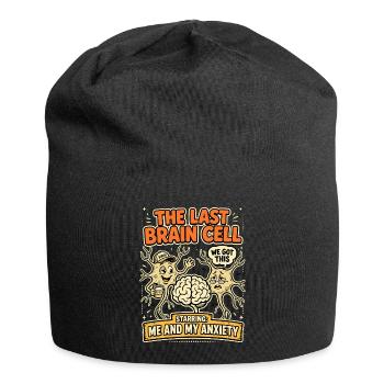 Last Brain Cell Fear Coffee Humor - Jersey Beanie - black - Front