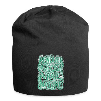 Zurück zu den Wurzeln - Jersey-Beanie - Schwarz - Vorne