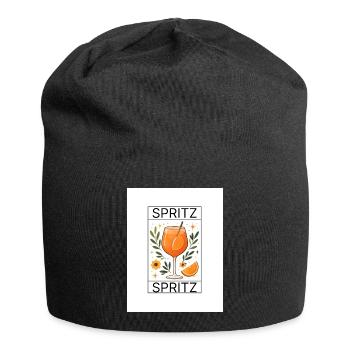 Spritz Glas Botanik Design - Jersey-Beanie - Schwarz - Vorne