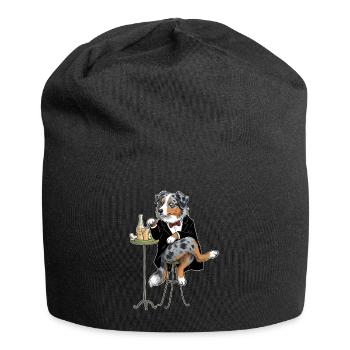 Sir Fussel "Australian Shepherd" - Jersey-Beanie - Schwarz - Vorne