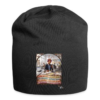 Heuschrecke JOGUE Journalist in 4 Sprachen Pop Art - Jersey-Beanie - Schwarz - Vorne