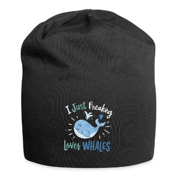 Ich liebe Wale einfach wahnsinnig - Jersey-Beanie - Schwarz - Vorne