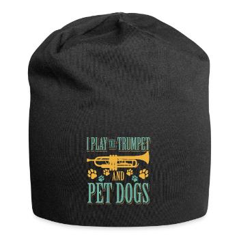 Trompete spielen und Hunde streicheln - Jersey-Beanie - Schwarz - Vorne