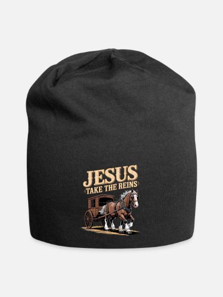 Jésus prend les rênes du rodéo - Bonnet en jersey - noir