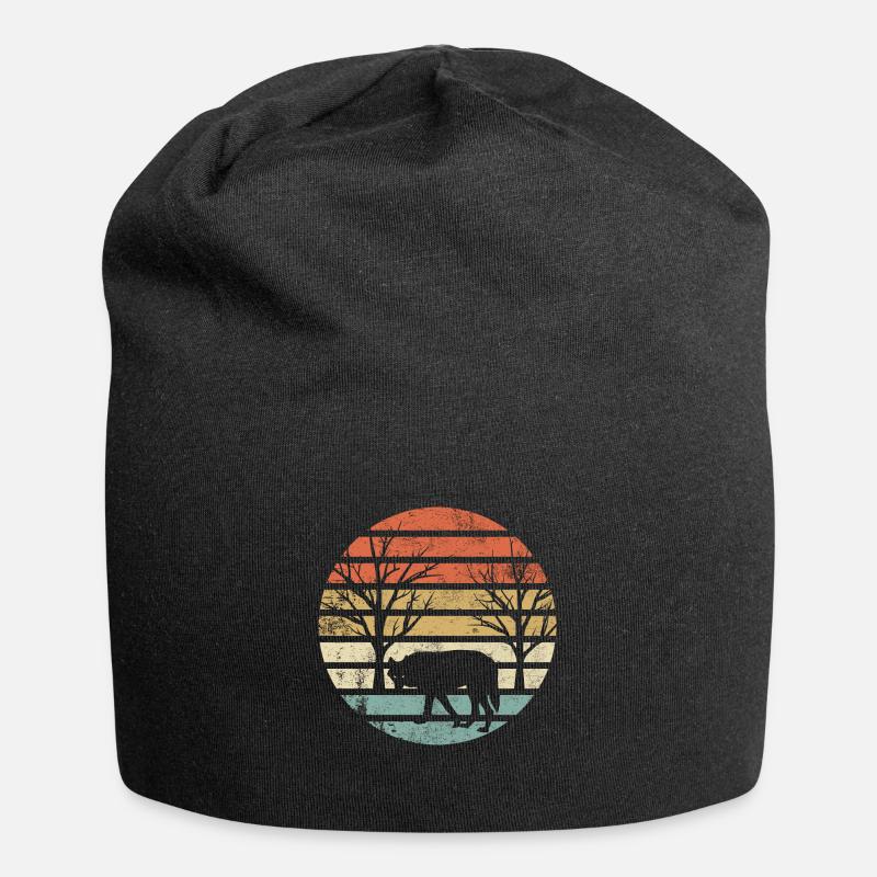 Wolf Retro Wolf Mens Wolf Vikinger - Jersey Beanie - black